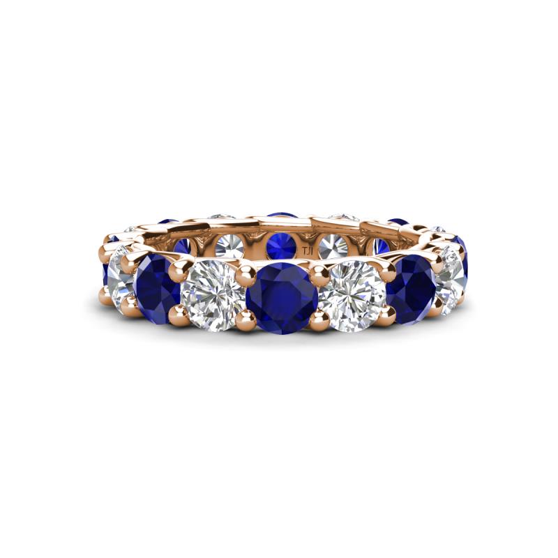 Laida 5.04 ctw (4.00 mm) Blue Sapphire and Diamond Eternity Band 