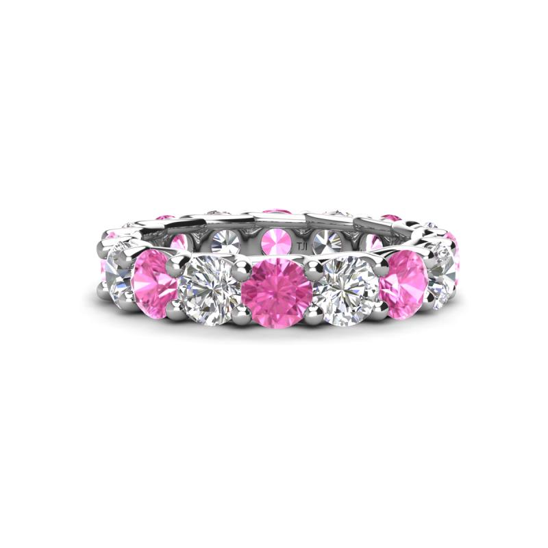 Laida 4.10 ctw (4.00 mm) Pink Sapphire and Diamond Eternity Band 