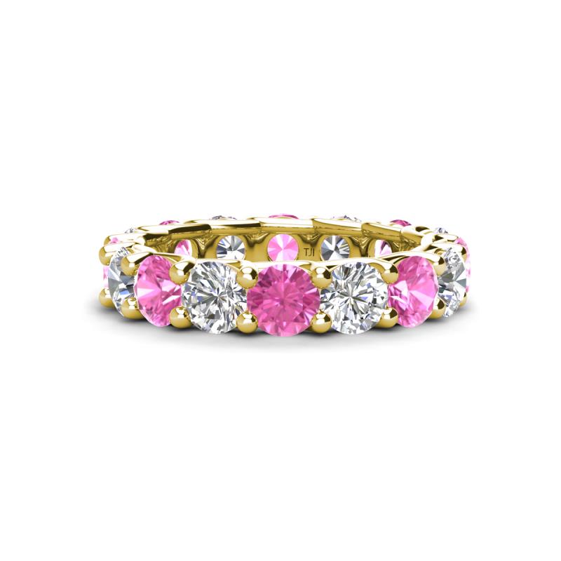 Laida 4.10 ctw (4.00 mm) Pink Sapphire and Diamond Eternity Band 