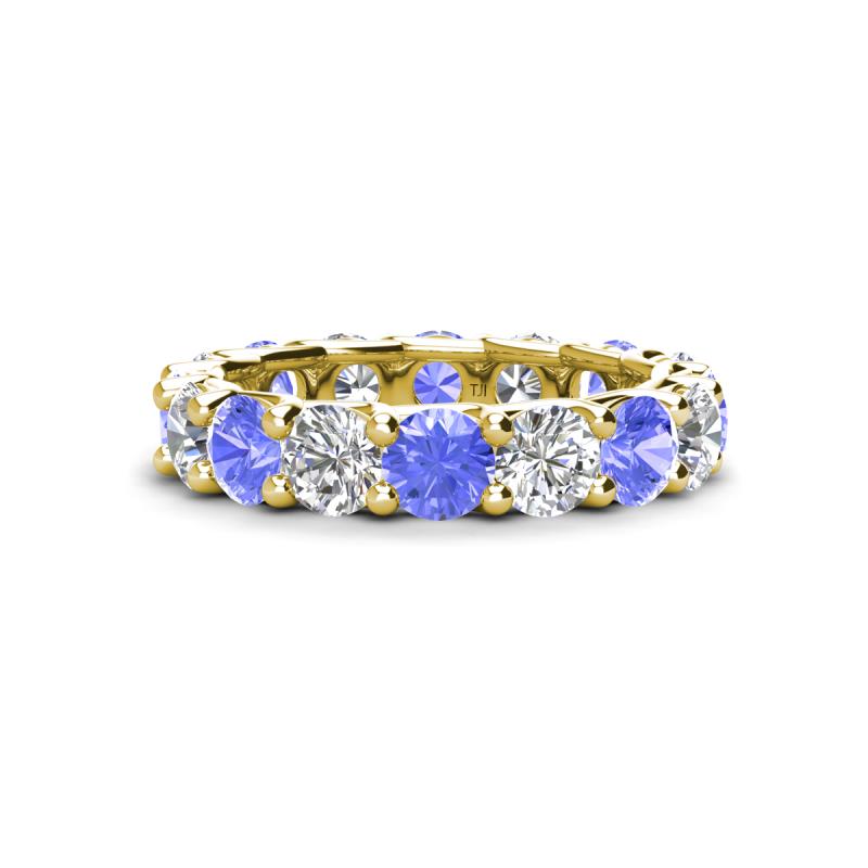 Laida 3.90 ctw (4.00 mm) Tanzanite and Diamond Eternity Band 