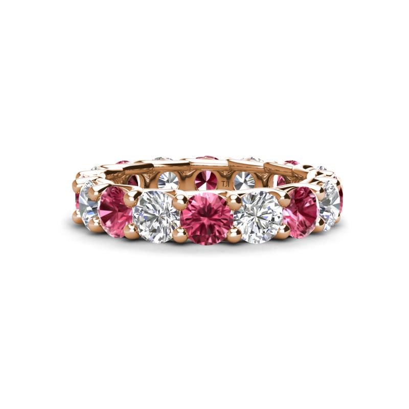 Laida 3.60 ctw (4.00 mm) Pink Tourmaline and Diamond Eternity Band 