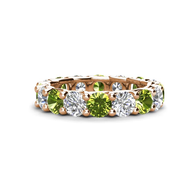 Laida 4.52 ctw (4.00 mm) Peridot and Diamond Eternity Band 