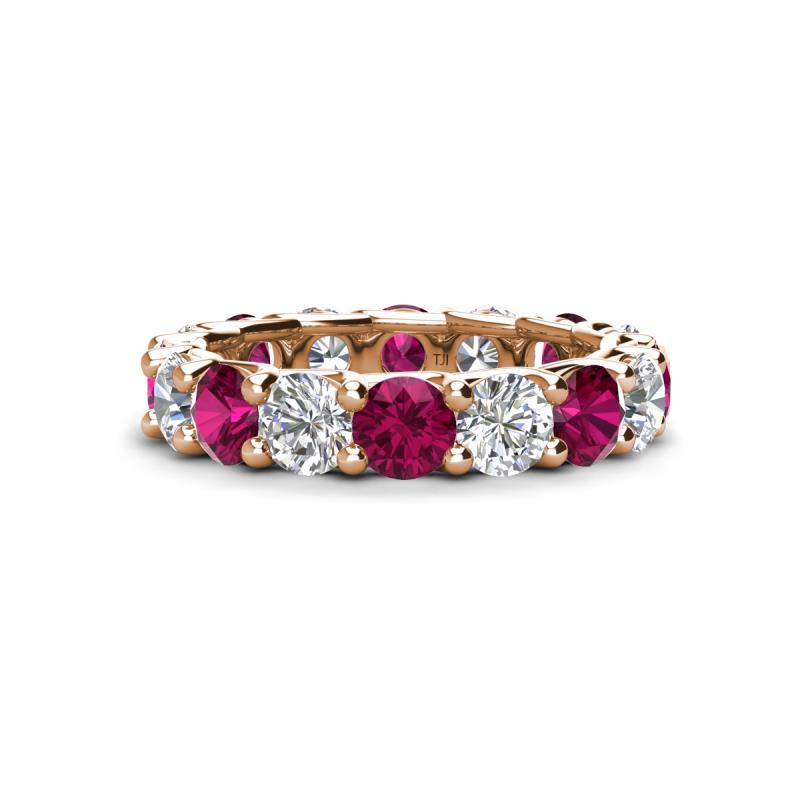 Laida 4.52 ctw (4.00 mm) Rhodolite Garnet and Diamond Eternity Band 