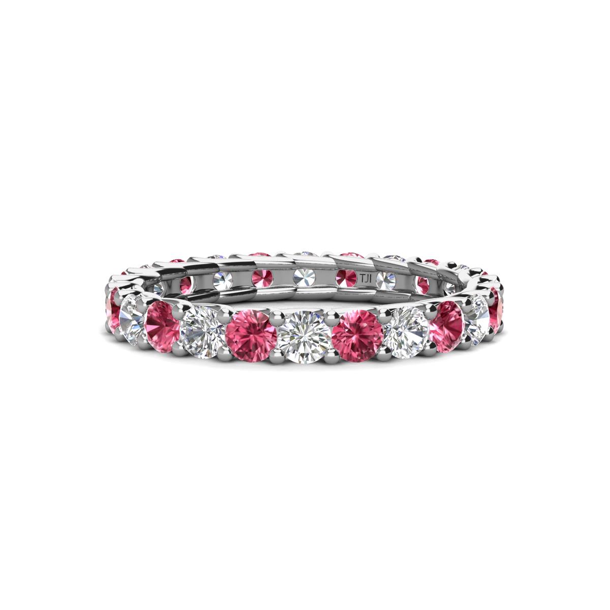 Laida 3.00 mm Pink Tourmaline and Diamond Eternity Band 