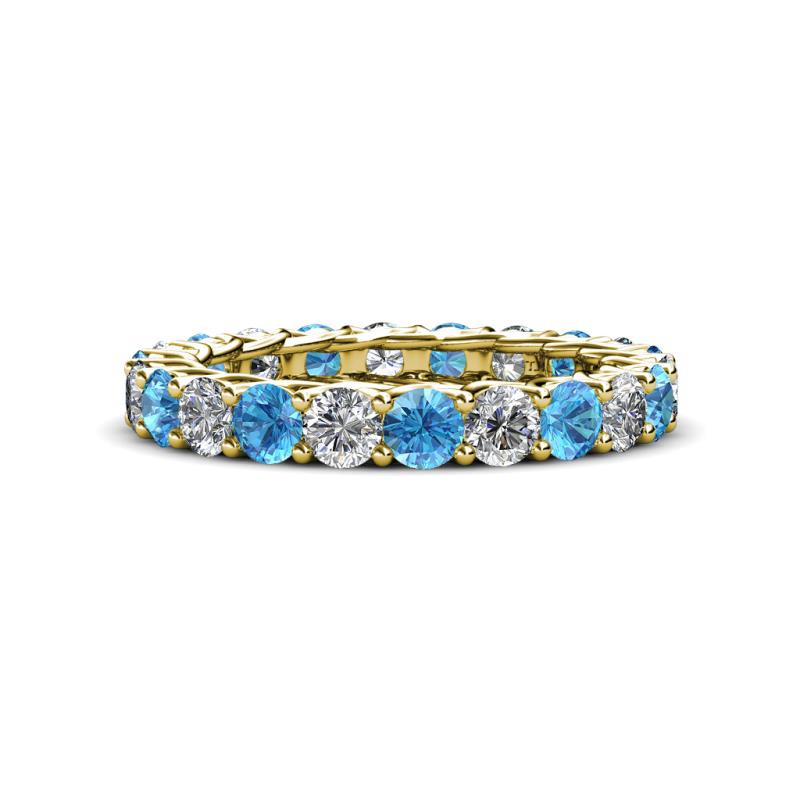 Lucida 3.40 mm Blue Topaz and Diamond Eternity Band 