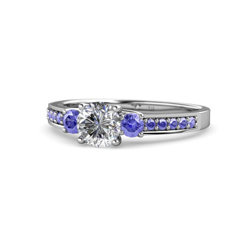 diamond engagement rings with tanzanite accents