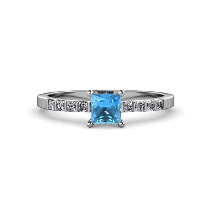 Fenice Blue Topaz and Diamond Bridal Set Ring 