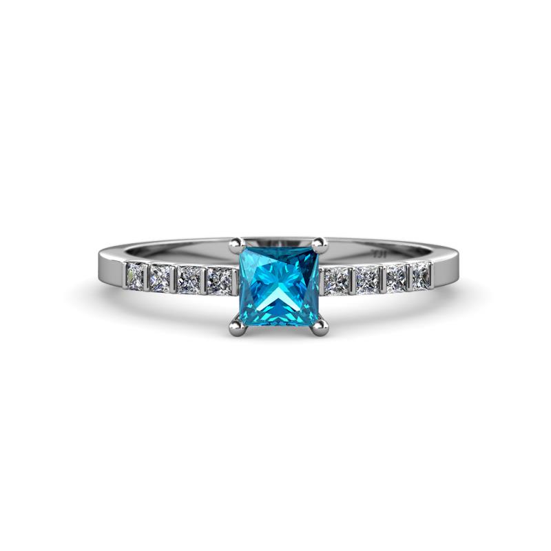 Fenice Blue and White Diamond Bridal Set Ring 