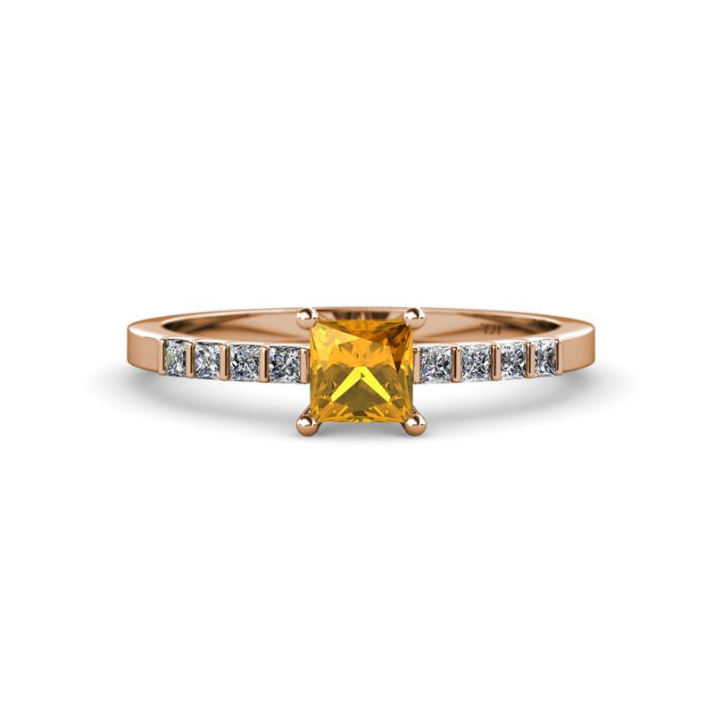 Fenice Citrine and Diamond Bridal Set Ring 