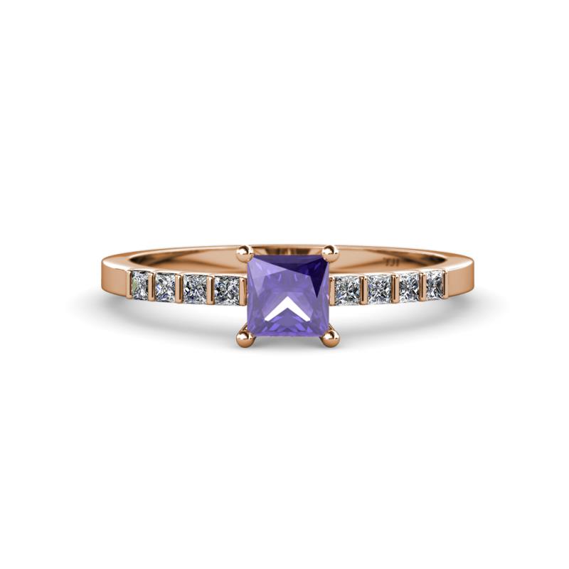 Fenice Iolite and Diamond Bridal Set Ring 