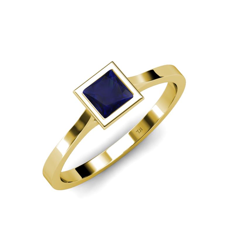 Elcie 0.85 ctw Created Blue Sapphire Princess Shape (5.50 mm) Solitaire Ring  