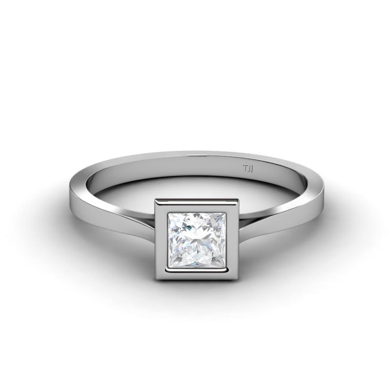 Elcie Princess Cut Lab Created White Sapphire Solitaire Engagement Ring 