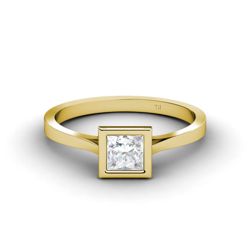 Elcie Princess Cut Lab Created White Sapphire Solitaire Engagement Ring 