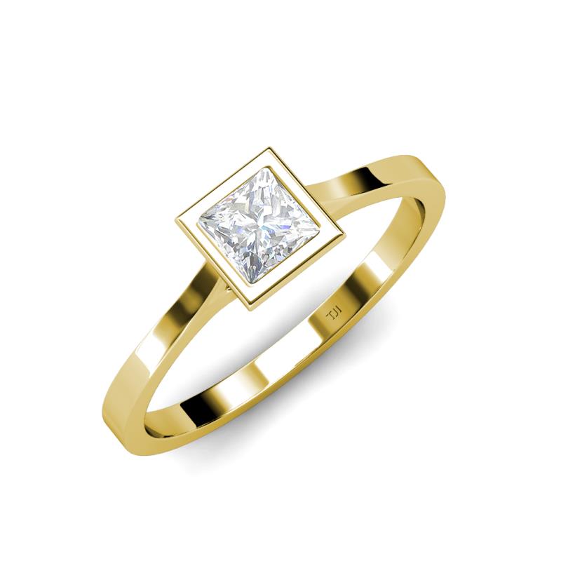 Elcie Princess Cut Lab Created White Sapphire Solitaire Engagement Ring 