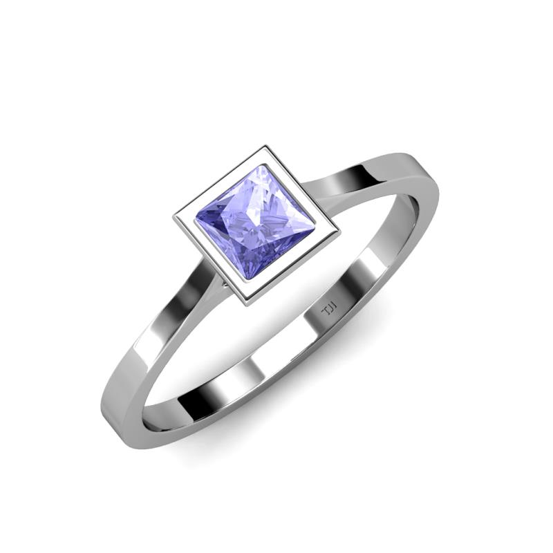 Elcie Princess Cut Tanzanite Solitaire Engagement Ring 