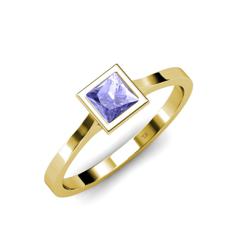 Elcie Princess Cut Tanzanite Solitaire Engagement Ring 