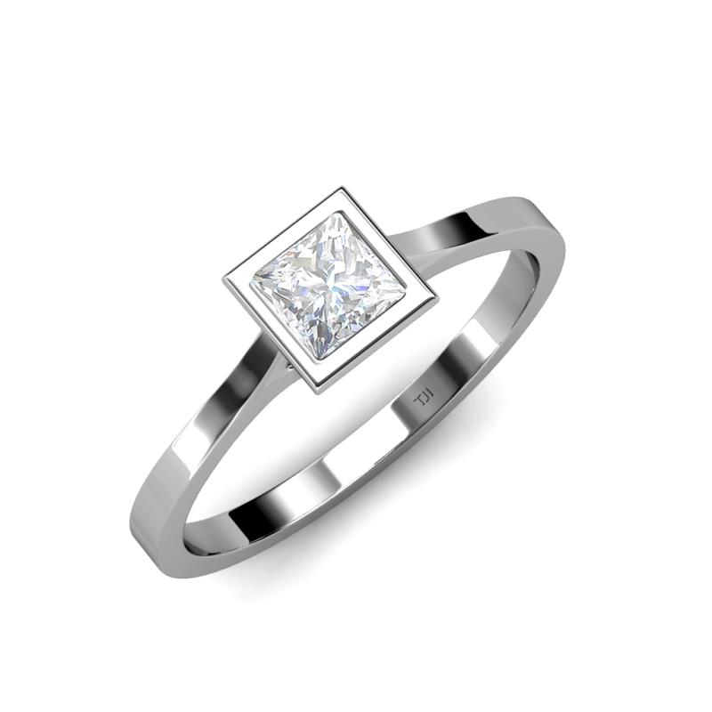 Elcie Princess Cut Lab Created White Sapphire Solitaire Engagement Ring 