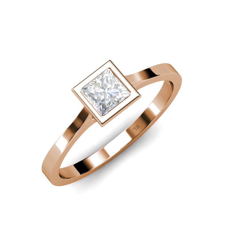 Elcie Princess Cut Lab Created White Sapphire Solitaire Engagement Ring 