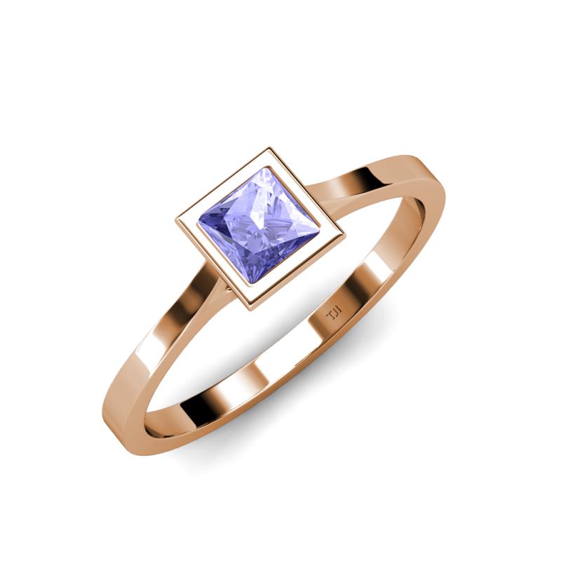 Elcie Princess Cut Tanzanite Solitaire Engagement Ring 