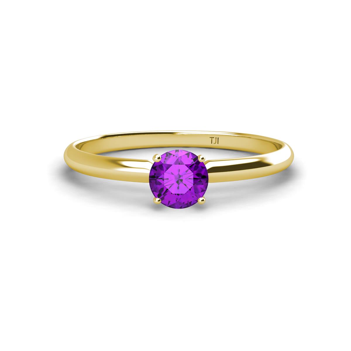 Solus Round Amethyst Solitaire Engagement Ring  