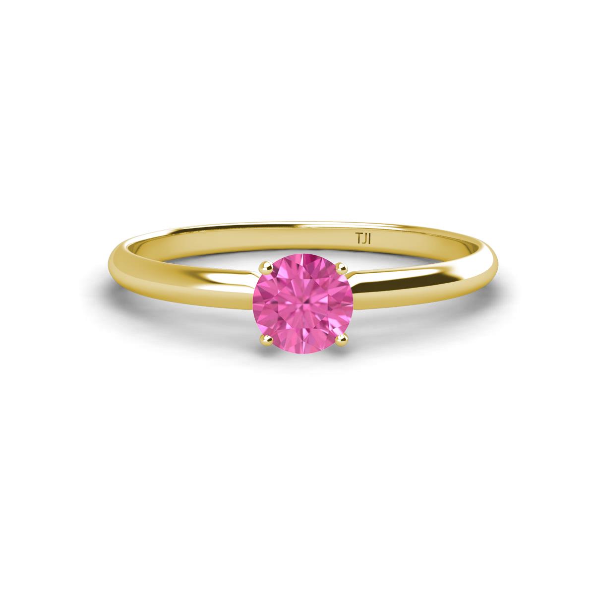 Solus Round Pink Sapphire Solitaire Engagement Ring  