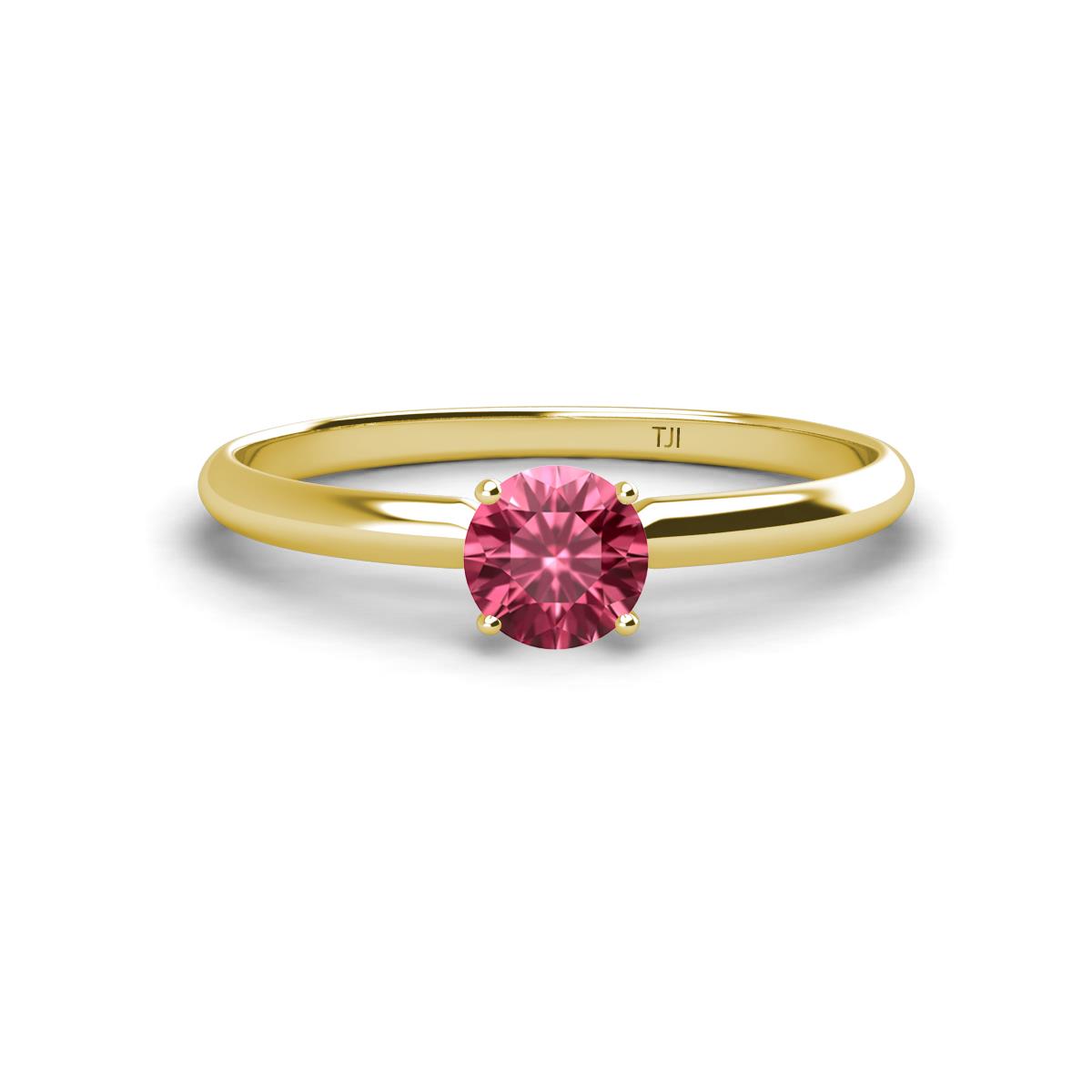 Solus Round Pink Tourmaline Solitaire Engagement Ring  
