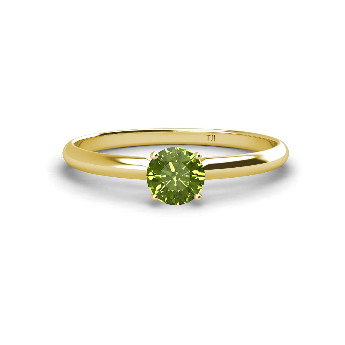 Solus Round Peridot Solitaire Engagement Ring  