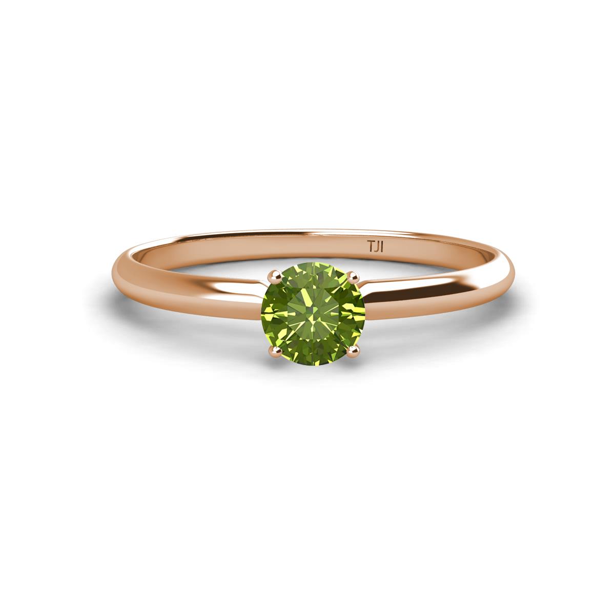 Solus Round Peridot Solitaire Engagement Ring  