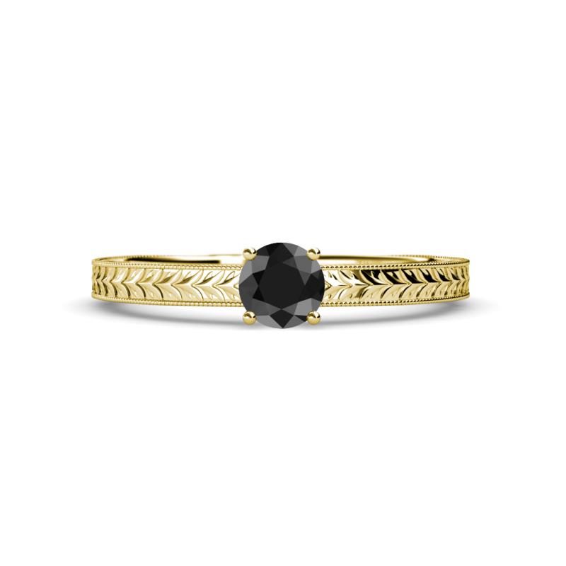 Keona Black Diamond Solitaire Bridal Set Ring 
