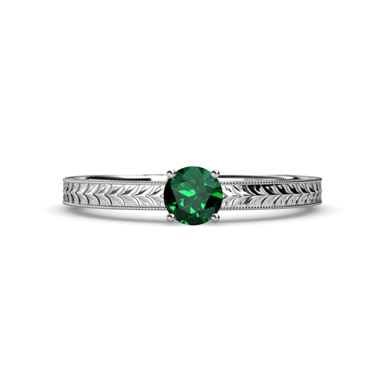 Keona Emerald Solitaire Bridal Set Ring 