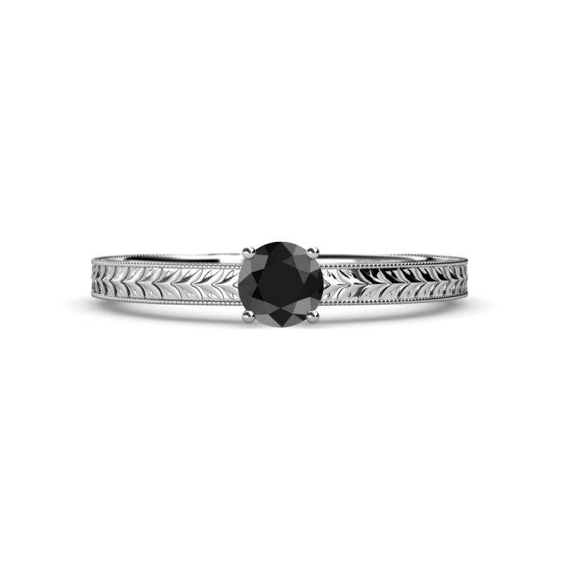 Keona Black Diamond Solitaire Bridal Set Ring 