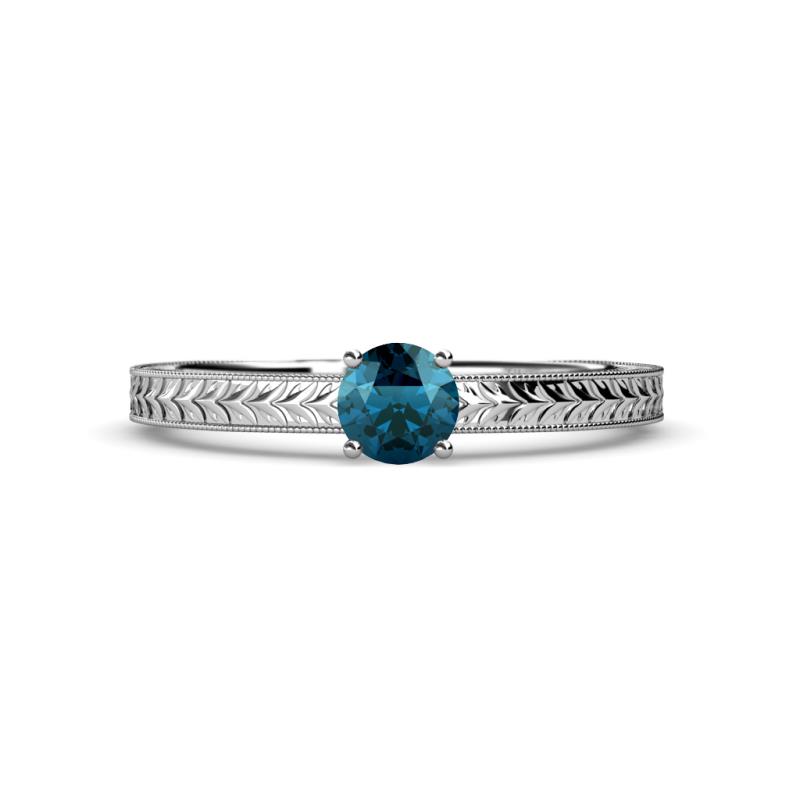 Keona Blue Diamond Solitaire Bridal Set Ring 