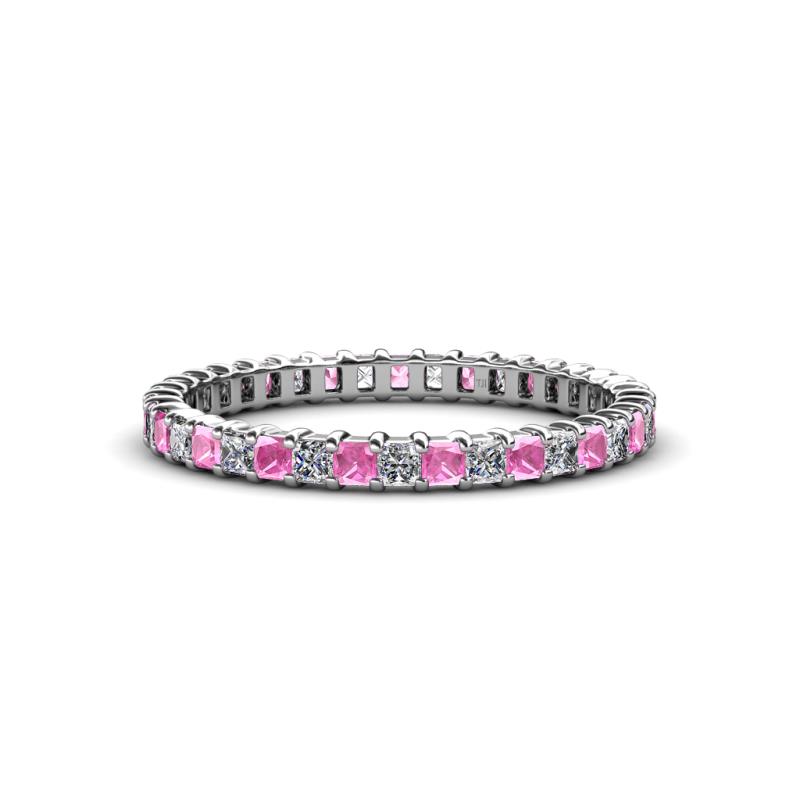 Allie 2.00 mm Pink Sapphire and Diamond Eternity Band 