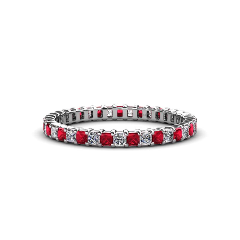 Allie 2.00 mm Ruby and Diamond Eternity Band 