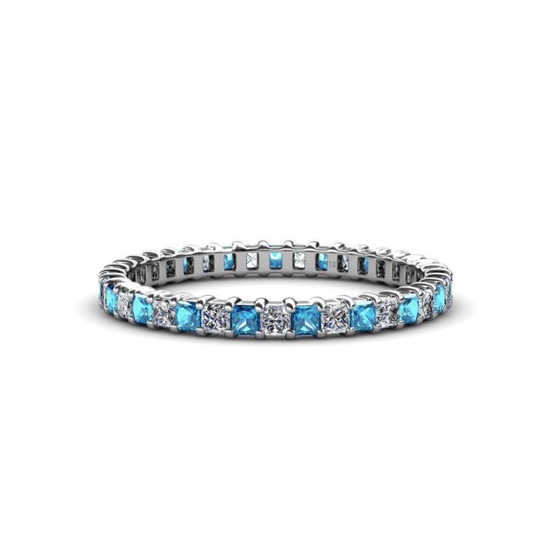 Allie 2.00 mm Blue and White Diamond Eternity Band 