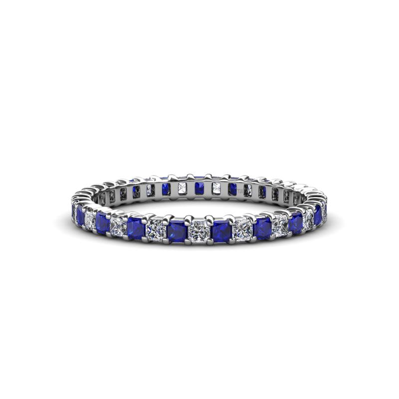 Allie 2.00 mm Blue Sapphire and Diamond Eternity Band 