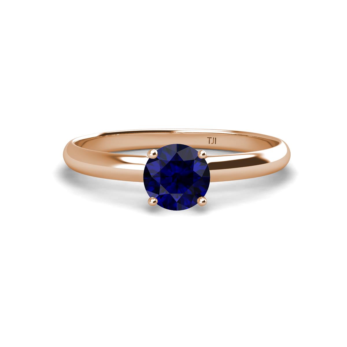 Solus Round Blue Sapphire Solitaire Engagement Ring  