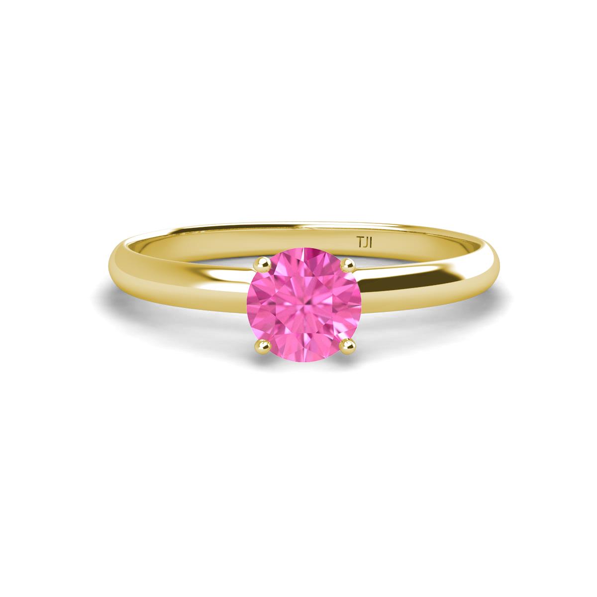 Solus Round Pink Sapphire Solitaire Engagement Ring  