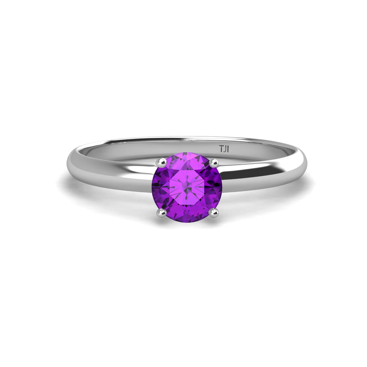 Solus Round Amethyst Solitaire Engagement Ring  