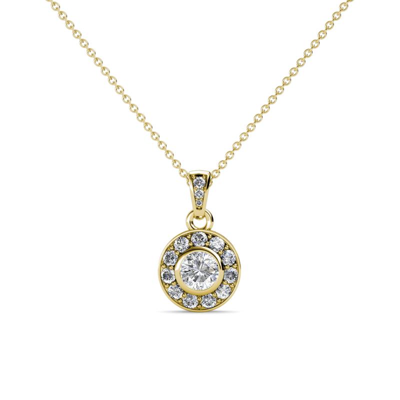 Aazia Diamond Circle Halo Pendant 