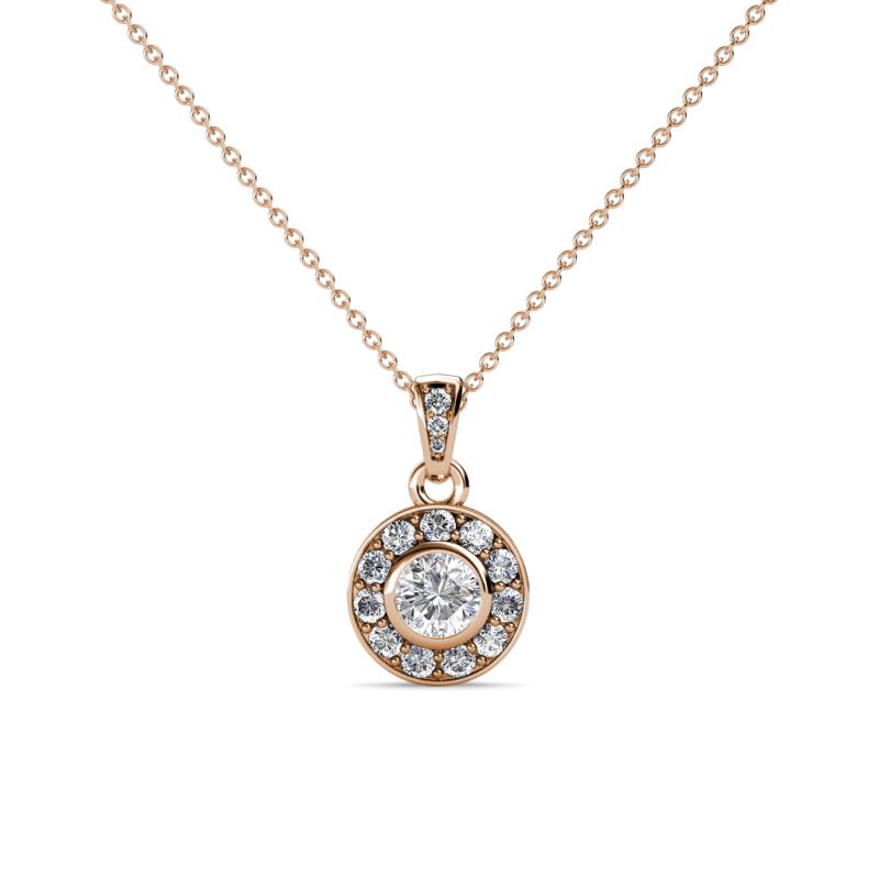 Aazia Diamond Circle Halo Pendant 