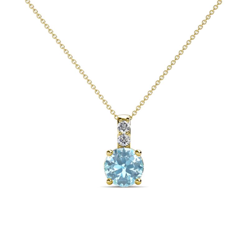 Celyn Aquamarine and Diamond Pendant 