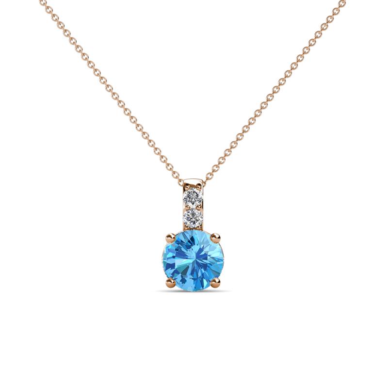Celyn Blue Topaz and Diamond Pendant 