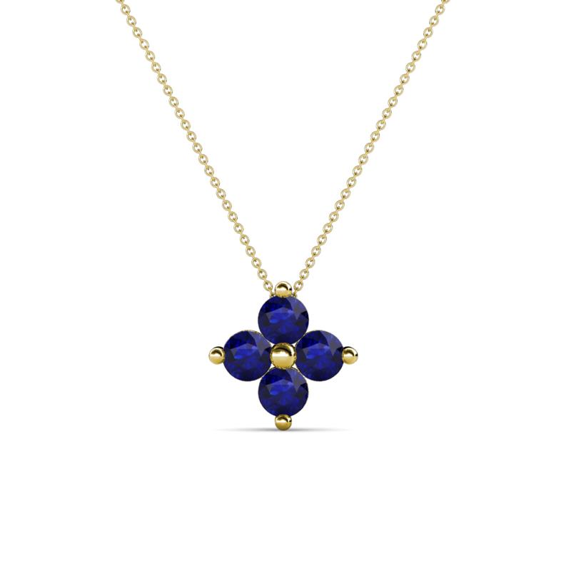 Anthea Blue Sapphire Floral Pendant 
