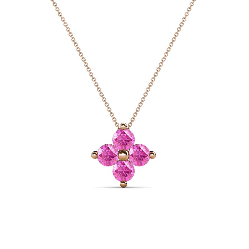 Anthea Pink Sapphire Floral Pendant 