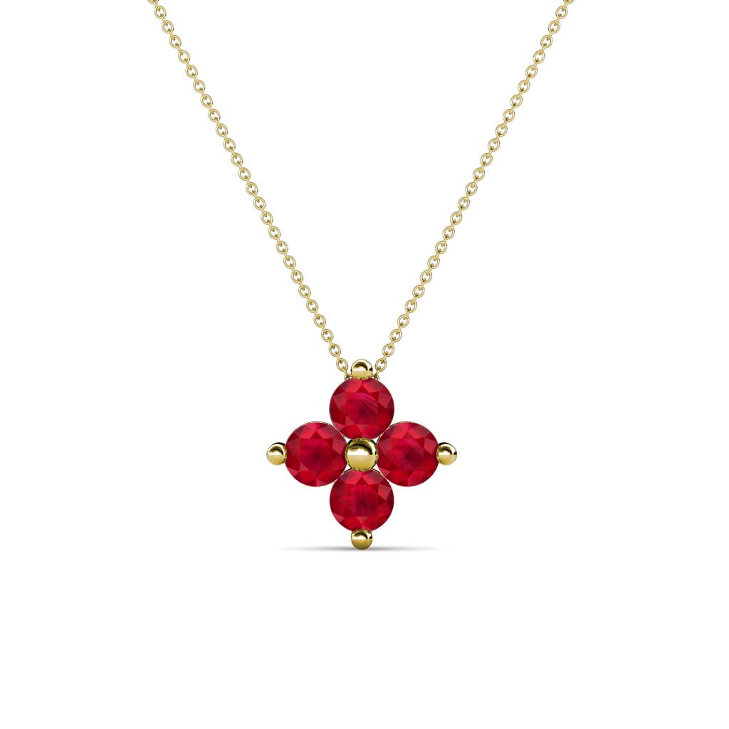 Anthea Ruby Floral Pendant 