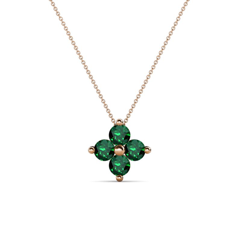 Anthea Emerald Floral Pendant 