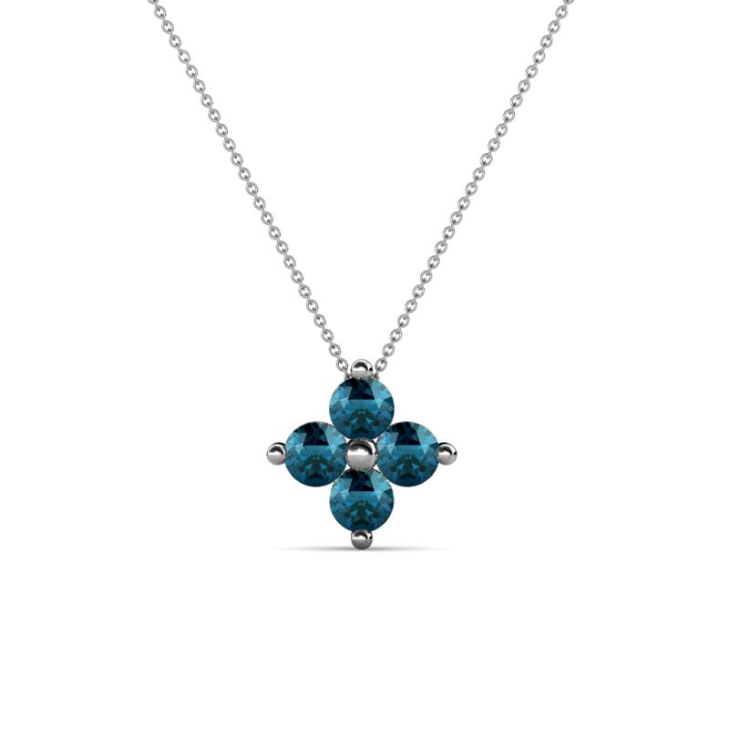 Anthea Blue Diamond Floral Pendant 