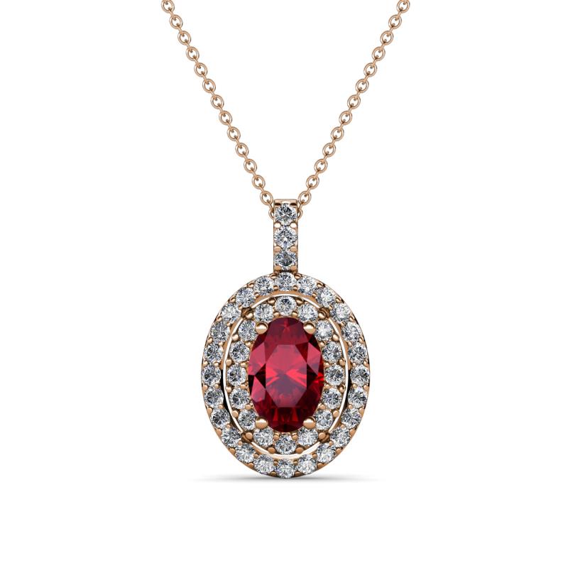 ruby halo pendant