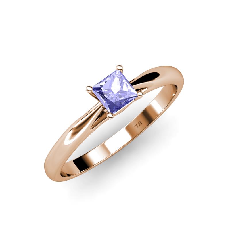 Celine Princess Cut Tanzanite Solitaire Engagement Ring 